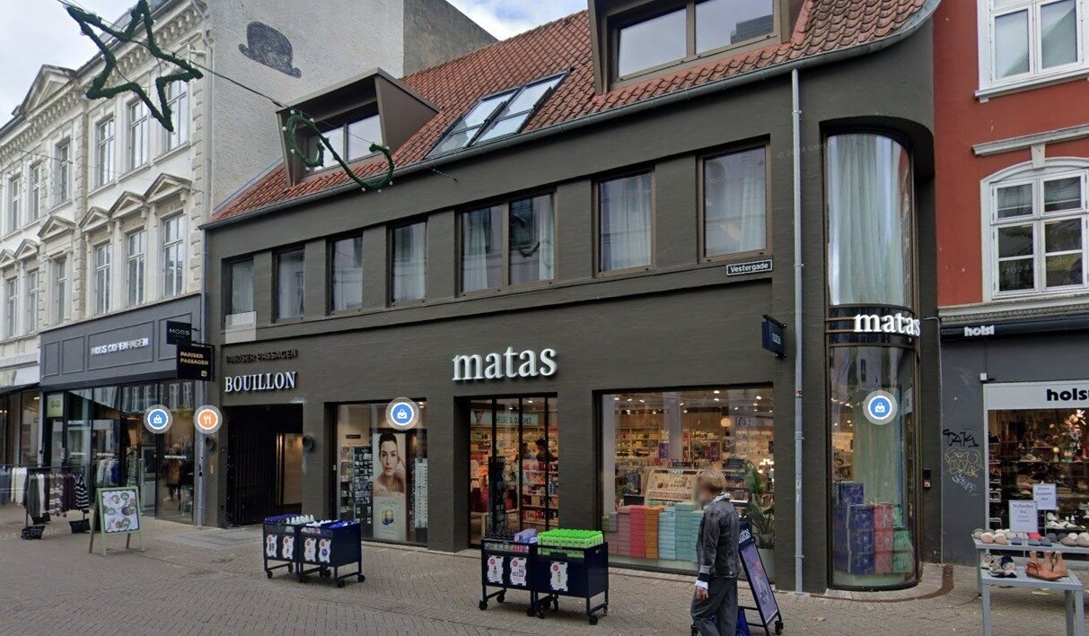 Erhvervslejemål på Vestergade 49 med Matas i stueetagen
